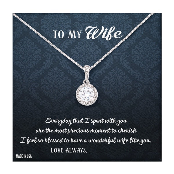 Custom To My Wife Every Day That I Spend With You Necklace Jewelry 14k White Gold Pendant Necklace Jewelry Gift For Wife Mother day