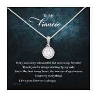Thumbnail for Custom To My Fiancée Every Love Story Is Beautiful 14k White Gold Pendant Necklace Jewelry Gift For Fiancée Mother day