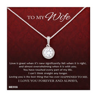 Thumbnail for Custom To My Wife Love Is Great 14k White Gold Pendant Necklace Jewelry Gift For Wife Mother day
