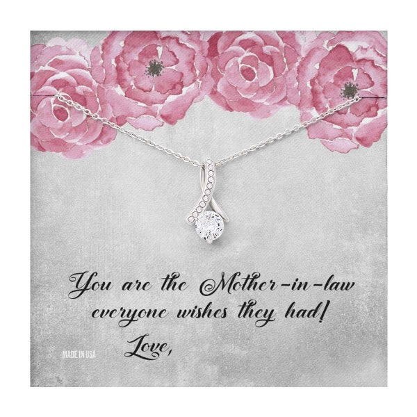 Custom You Are Mother In Law 14k White Gold Interlocking Heart Pendant Necklace Jewelry Gifts For Mom Wife Grandma Auntie Mother Day