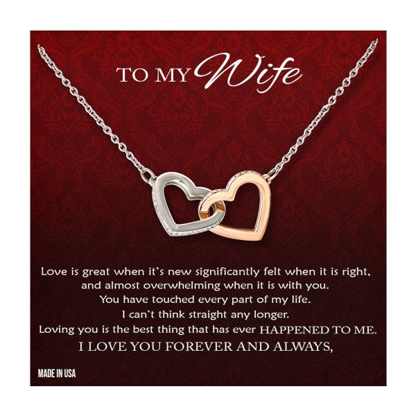 Custom To My Wife Love Is Great 14k White Gold Pendant Necklace Jewelry Gift For Wife Mother day