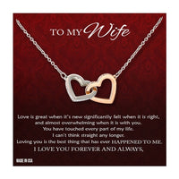 Thumbnail for Custom To My Wife Love Is Great 14k White Gold Pendant Necklace Jewelry Gift For Wife Mother day