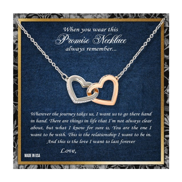 Custom Name Promise 14k White Gold Pendant Necklace Jewelry Gift For Wife Girlfriend Fiancee Woman Mother day
