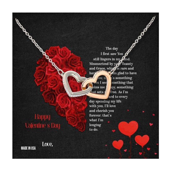 Custom Name The Day I First Saw You Still Lingers in My Mind 14k White Gold Pendant Necklace Jewelry Gift For Wife Fiancee Woman Mother day