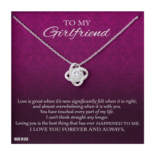 Custom To My Girlfriend I Love You 14k White Gold Pendant Necklace Jewelry Gift For Girlfriend Mother day