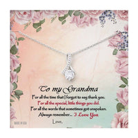 Thumbnail for Custom Grandma Rose Mothers Day Ideas 14k White Gold Pendant Chain Necklace Jewelry Gifts For Mom Wife Grandma Auntie