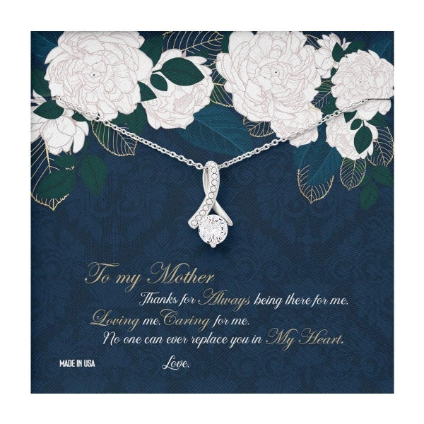 Custom Happy Mothers Day 01 14k White Gold Interlocking Heart Pendant Necklace Jewelry Gifts For Mom Wife Grandma Auntie