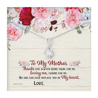 Thumbnail for Custom No One Can Ever Replace You In My Heart Mothers Day Ideas 14k White Gold Interlocking Heart Pendant Necklace Jewelry Gifts For Mom Wife Grandma Auntie