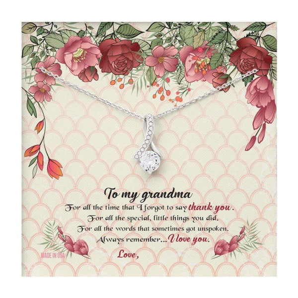 Custom Grandma Mothers Day Ideas 14k White Gold Interlocking Heart Pendant Necklace Jewelry Gifts For Mom Wife Grandma Auntie