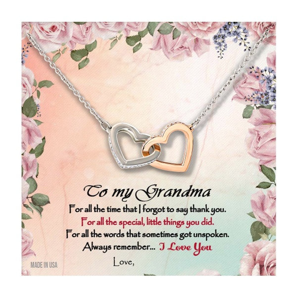 Custom Grandma Rose Mothers Day Ideas 14k White Gold Pendant Chain Necklace Jewelry Gifts For Mom Wife Grandma Auntie