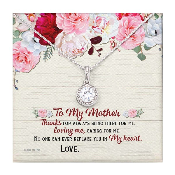 Custom No One Can Ever Replace You In My Heart Mothers Day Ideas 14k White Gold Interlocking Heart Pendant Necklace Jewelry Gifts For Mom Wife Grandma Auntie