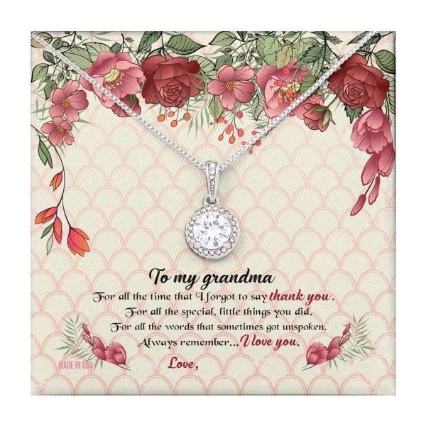 Custom Grandma Mothers Day Ideas 14k White Gold Interlocking Heart Pendant Necklace Jewelry Gifts For Mom Wife Grandma Auntie