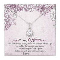 Thumbnail for Custom You Will Always Be My Nana Mothers Day Ideas 14k White Gold Interlocking Heart Pendant Necklace Jewelry Gifts For Mom Wife Grandma Auntie