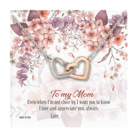 Thumbnail for Custom To My Mom 01 14k White Gold Interlocking Heart Pendant Necklace Jewelry Gifts For Mom Wife Grandma Auntie Mother Day