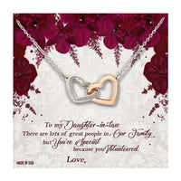 Thumbnail for Custom Daughter In Law 02 Mothers Day Ideas 14k White Gold Interlocking Heart Pendant Necklace Jewelry Gifts For Mom Wife Grandma Auntie