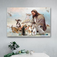 Thumbnail for God Surrounded By Chihuahua Angels Canvas Print Wall Art - Matte Canvas