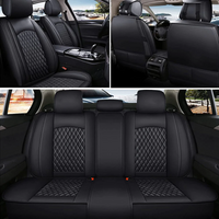 Thumbnail for Custom Text For Seat Covers 5 Seats Full Set, Custom Fit For Your Cars, Leatherette Automotive Seat Cushion Protector Universal Fit, Vehicle Auto Interior Decor JG13988