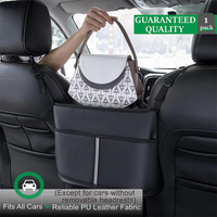 Thumbnail for Custom Text For Car Purse Holder for Car Handbag Holder Between Seats Premium PU Leather, Compatible with All Cars, Auto Driver Or Passenger Accessories Organizer, Hanging Car Purse Storage Pocket Back Seat Pet Barrier RA11991