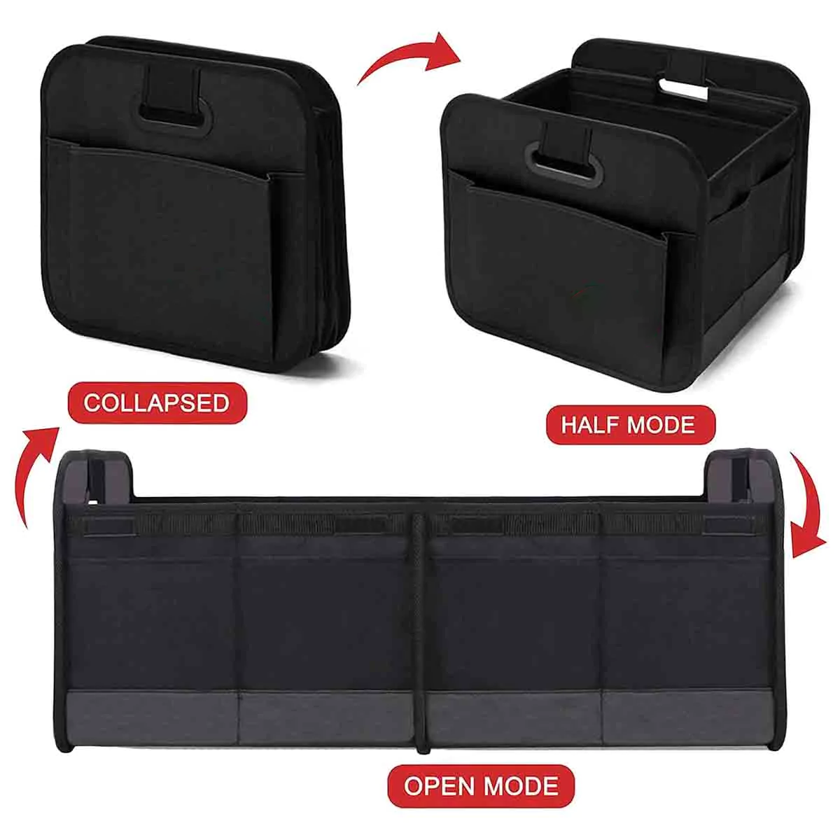 Custom Text For Car Trunk Organizer Storage, Compatible with All Cars, Reinforced Handles, Collapsible Multi, Compartment Car Organizers, Foldable and Waterproof, 600D Oxford Polyester HY12995