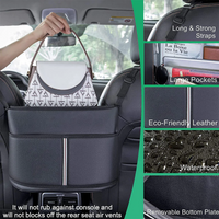 Thumbnail for Custom Text For Car Purse Holder for Car Handbag Holder Between Seats Premium PU Leather, Compatible with All Cars, Auto Driver Or Passenger Accessories Organizer, Hanging Car Purse Storage Pocket Back Seat Pet Barrier RA11991