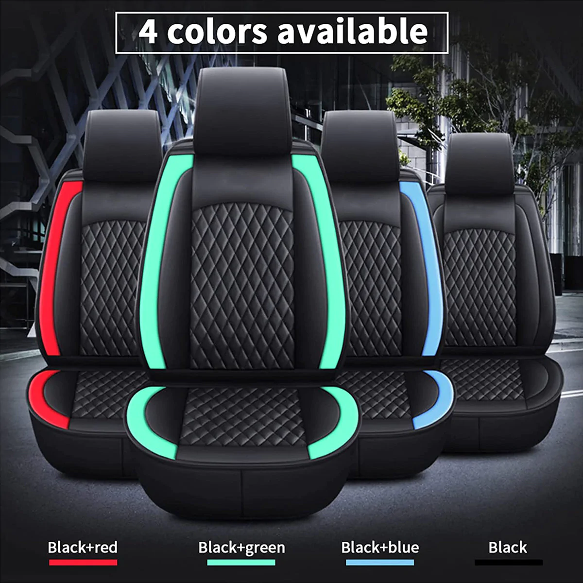 Custom Text For Seat Covers 5 Seats Full Set, Custom Fit For Your Cars, Leatherette Automotive Seat Cushion Protector Universal Fit, Vehicle Auto Interior Decor FM13988