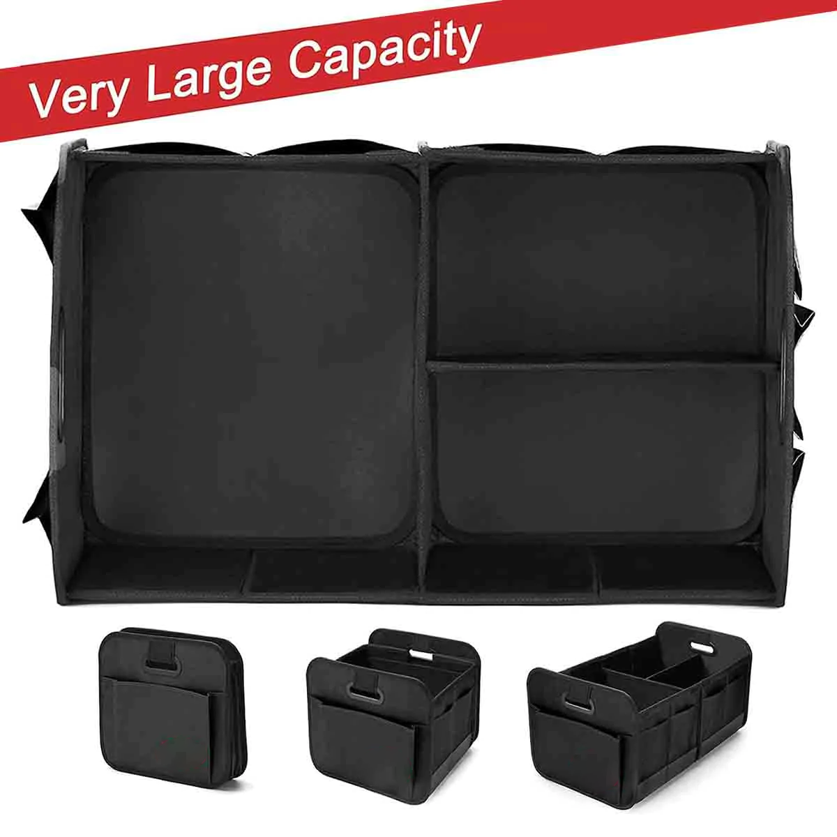 Custom Text For Car Trunk Organizer Storage, Compatible with All Cars, Reinforced Handles, Collapsible Multi, Compartment Car Organizers, Foldable and Waterproof, 600D Oxford Polyester IN12995