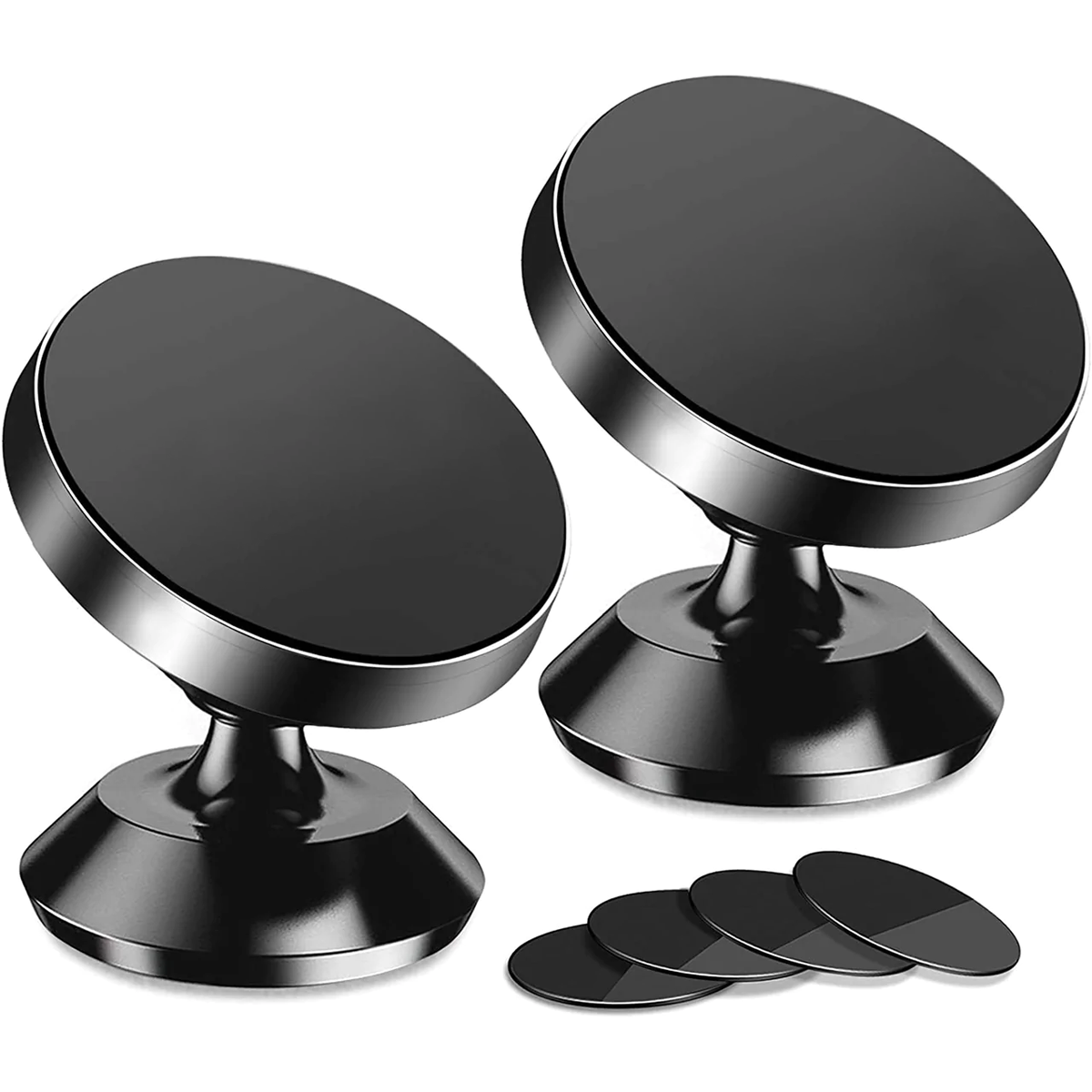 Custom Logo Magnetic Phone Mount, Super Strong Magnet with 4 Metal Plate, 360° Rotation, Set of 2