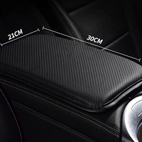 Thumbnail for Custom Logo Center Console Pad, Carbon Fiber PU Leather Auto Armrest Cover Protector, Waterproof Car Armrest Seat Box Cover