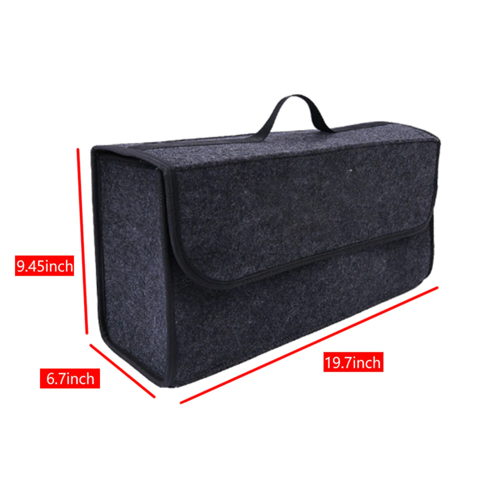 Custom Text For Soft Felt Car Bag Organizer, Compatible with All Cars, Folding Car Storage Box Non Slip Fireproof Car Trunk Organizer FJ12990