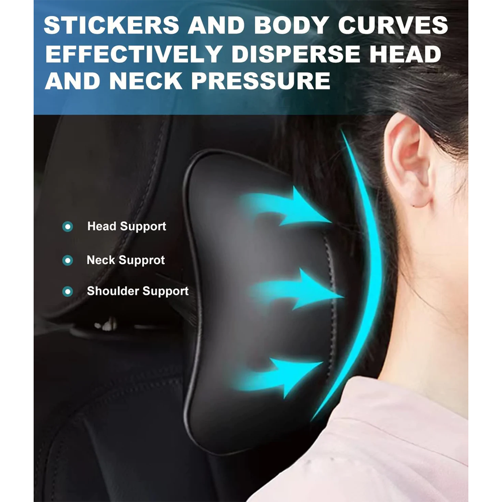 Custom Text For For Thickened Foam Car Neck Pillow, Compatible with All Cars, Soft Leather Headrest (2 Pieces) for Driving Home Office CC13990