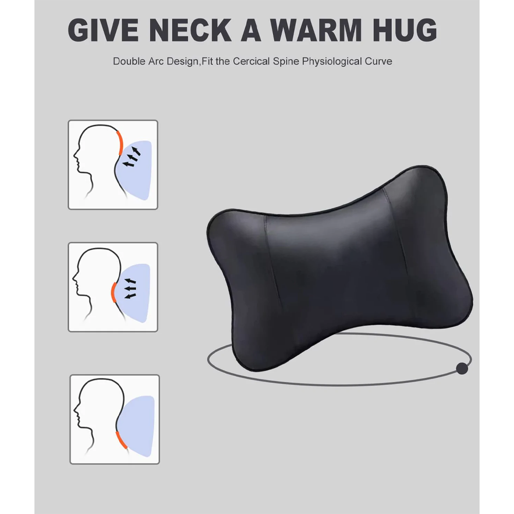 Custom Text For For Thickened Foam Car Neck Pillow, Compatible with All Cars, Soft Leather Headrest (2 Pieces) for Driving Home Office KO13990