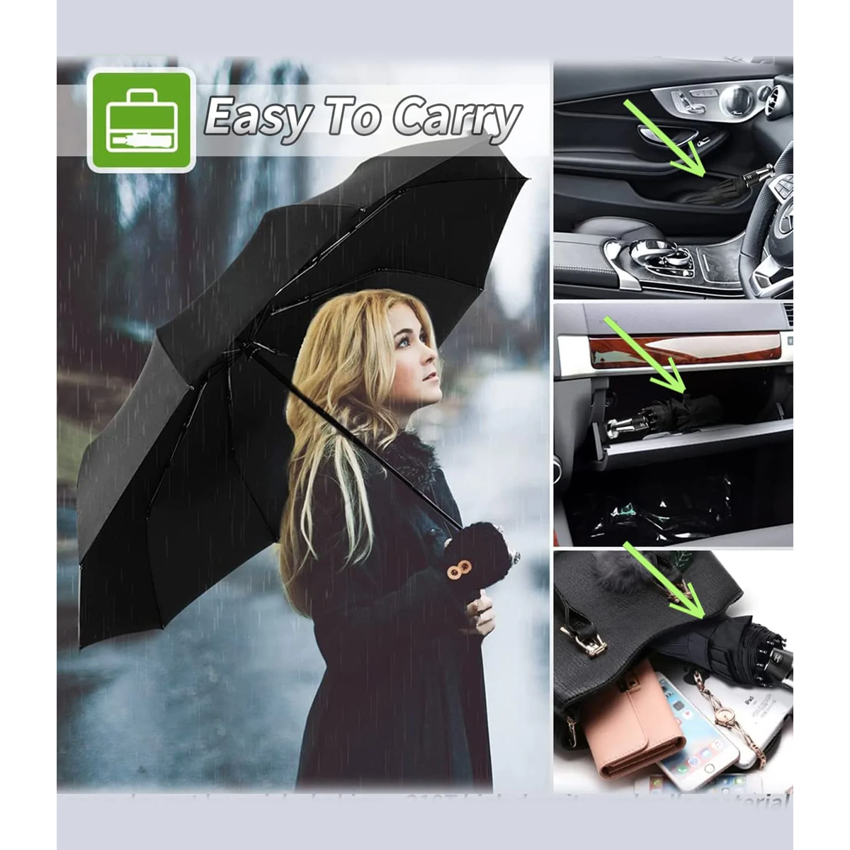 Custom Logo Umbrella, 2023 Update Version 10 Ribs Umbrella Windproof Automatic Folding Umbrella, Rain and Sun Protection