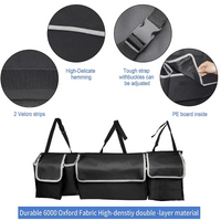 Thumbnail for Custom Logo Car Trunk Hanging Organizer Fit Your Car, Thick Backseat Trunk Storage Bag with 4 Pockets and 3 Adjustable Shoulder Straps, Foldable Car Trunk Interior Accessories Releases Your Trunk Space