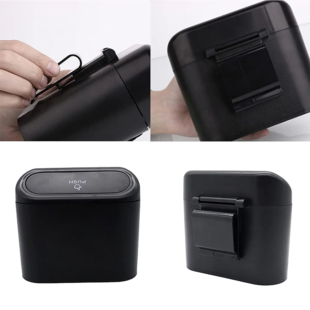 Custom Logo Car Trash Can, Mini Car Accessories with Lid and Trash Bag, Cute Car Organizer Bin, Small Garbage Can for Storage and Organization