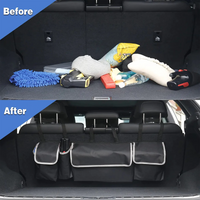 Thumbnail for Custom Logo Car Trunk Hanging Organizer, Thick Backseat Trunk Storage Bag with 4 Pockets and 3 Adjustable Shoulder Straps, Foldable Car Trunk Interior Accessories Releases Your Trunk Space