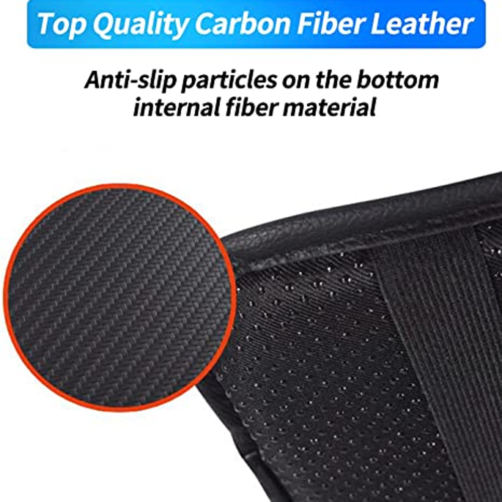 Custom Text For Center Console Pad, Compatible with All Cars, Carbon Fiber PU Leather Auto Armrest Cover Protector, Waterproof Car Armrest Seat Box Cover MS13991
