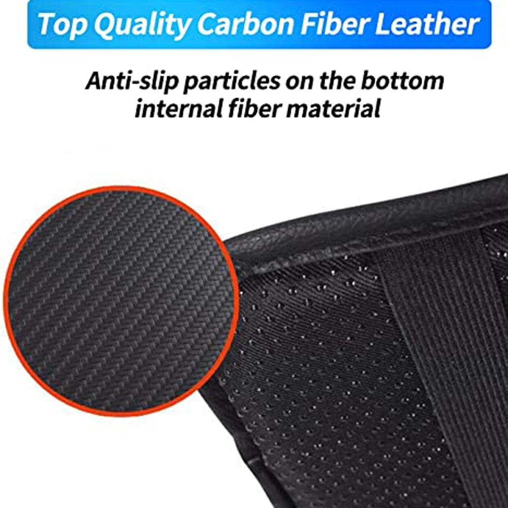 Custom Text For Center Console Pad, Compatible with All Cars, Carbon Fiber PU Leather Auto Armrest Cover Protector, Waterproof Car Armrest Seat Box Cover DR13991