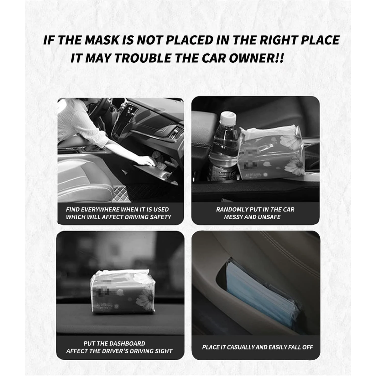Custom Logo Car Tissue Holder, Car Visor Tissue Holder, Sun Visor Mask Box, Car Tuning Accessories