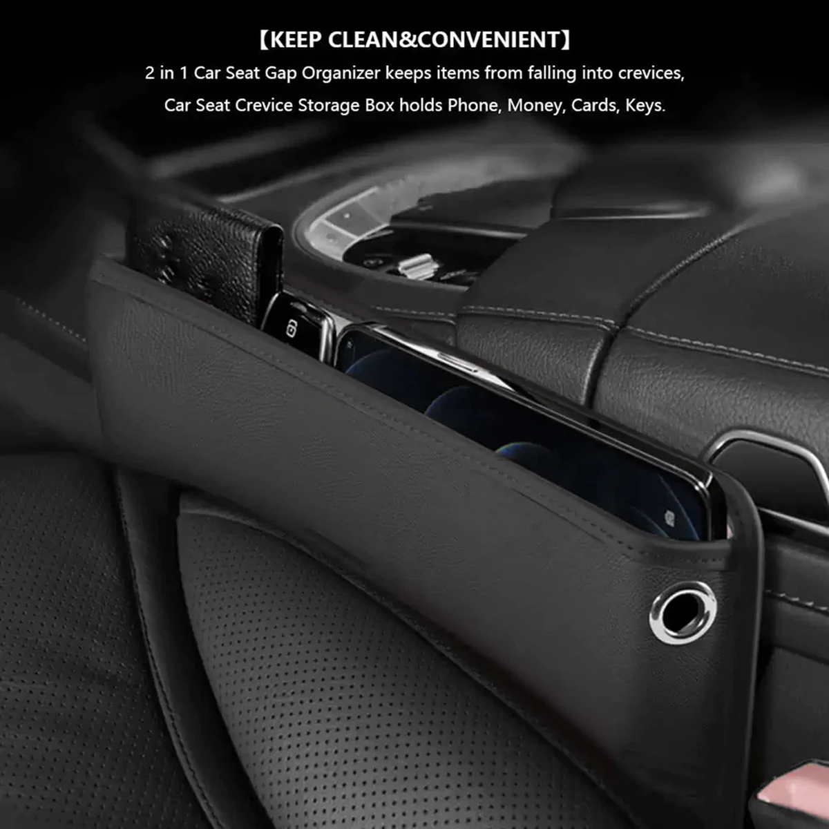 Car Seat Gap Filler & Pocket Organizer - Between Seat and Console