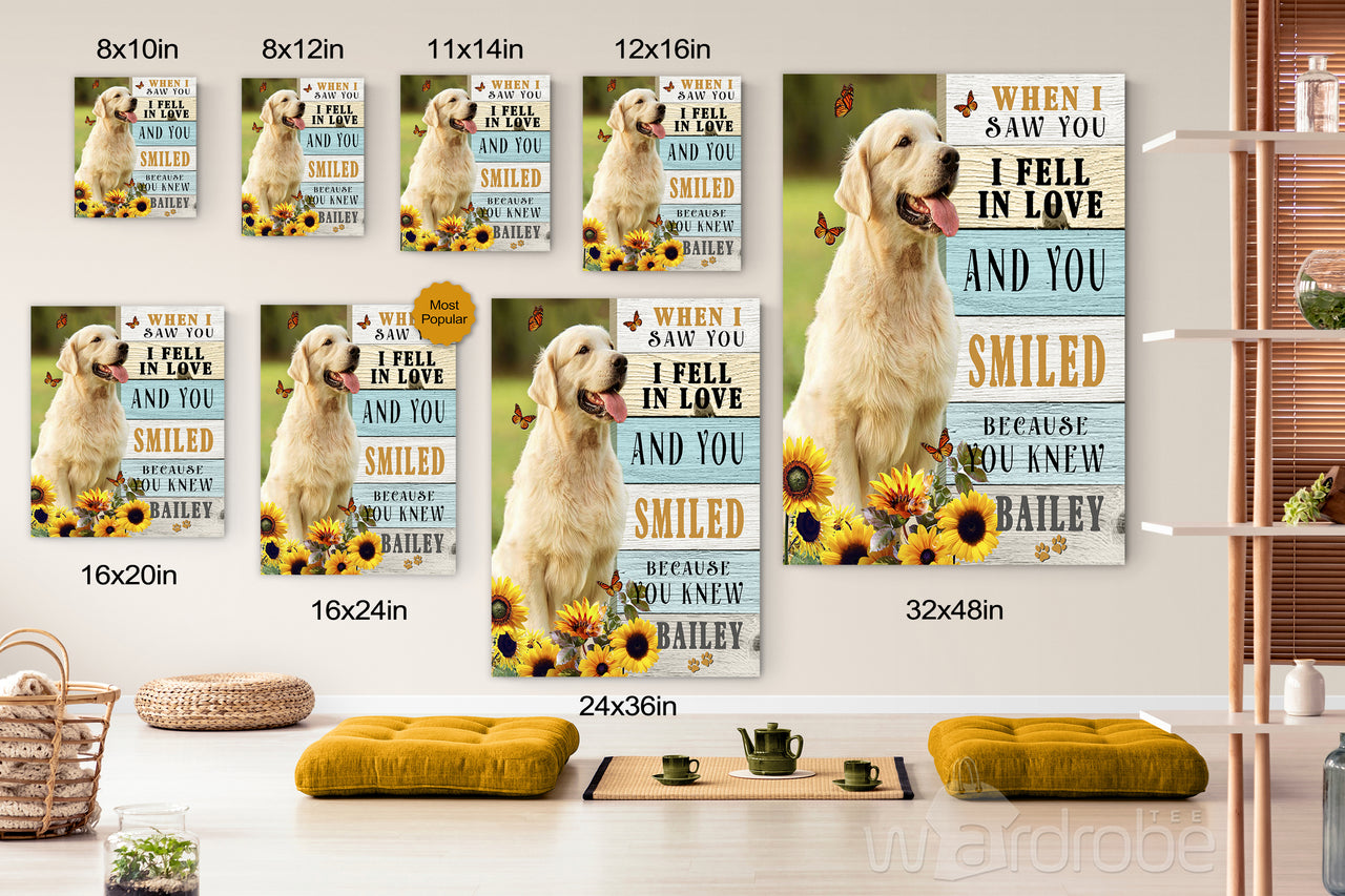 Personalized Name And Photo Dog When I Saw You Canvas Print Wall Art - Matte Canvas 1