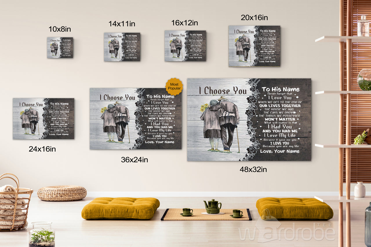 Personalized Couple I Choose You Family Love Canvas Print Wall Art - Matte Canvas