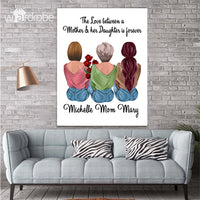 Thumbnail for Custom Canvas Personalized Name The Love Between Mom And Daughter - Gift For Mothers Day - Matte Canvas