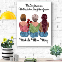 Thumbnail for Custom Canvas Personalized Name The Love Between Mom And Daughter - Gift For Mothers Day - Matte Canvas
