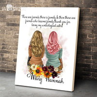 Thumbnail for Custom Canvas Personalized Name There Are Friends Who Become Family - Matte Canvas