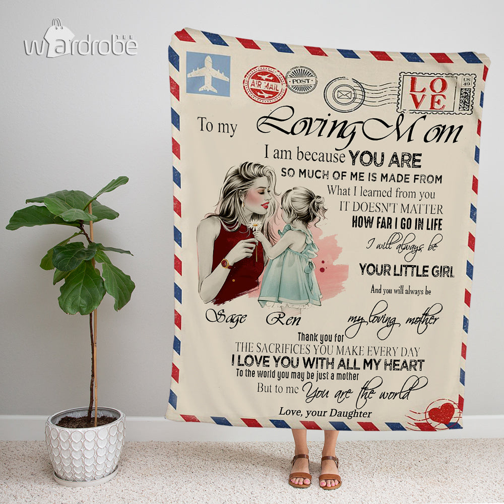 Personalized Mother's Day Gift Blanket Set Letter From Daughter To My Loving Mom