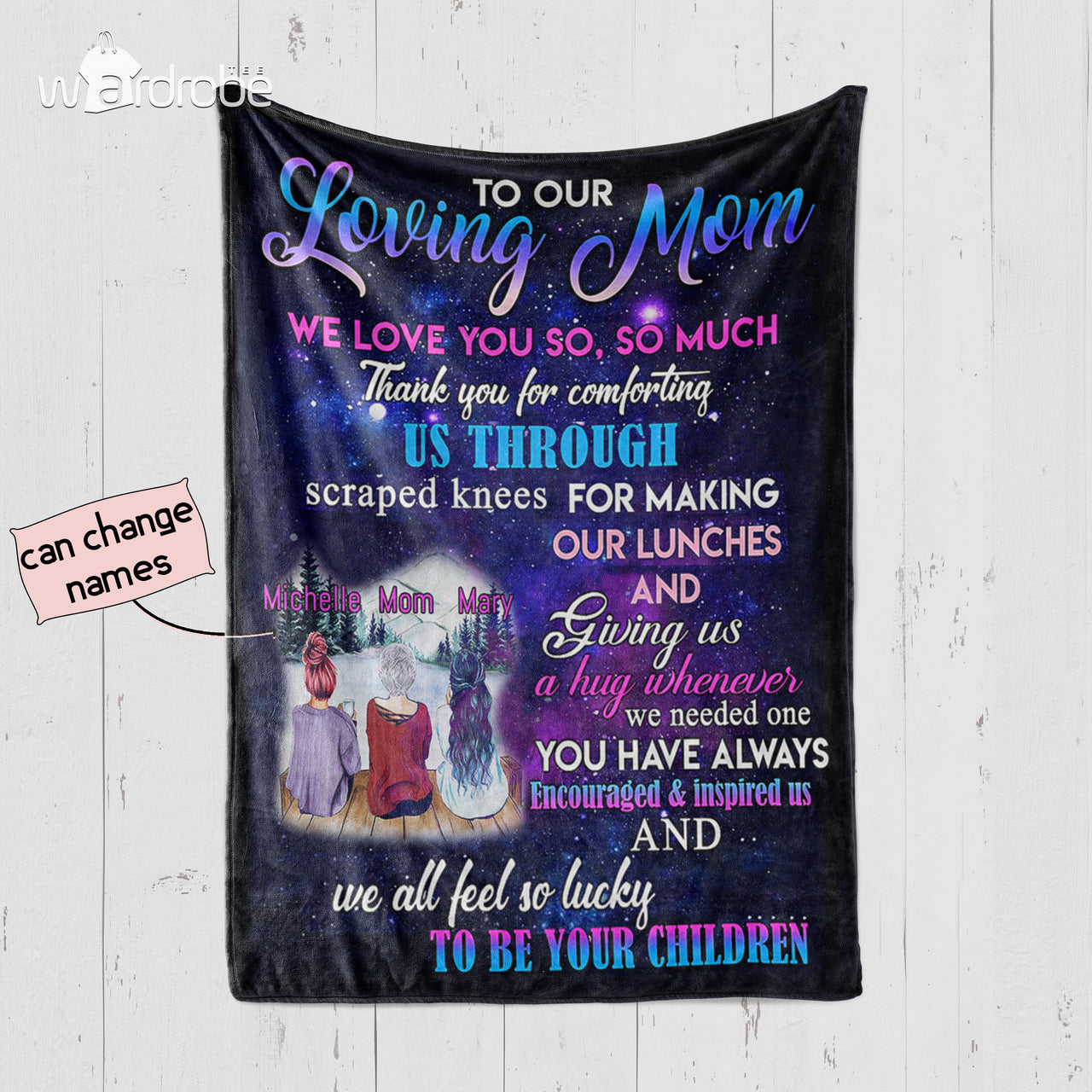 Personalized Mother's Day Gift - Custom Name Blanket From Daughter To Our Loving Mom