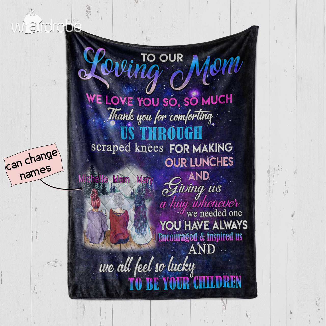 Personalized Mother's Day Gift - Custom Name Blanket From Daughter To Our Loving Mom - Quilt Blanket