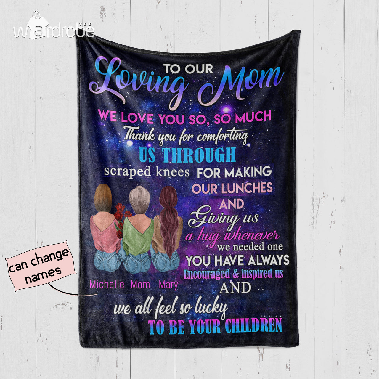 Personalized Mother's Day Gift Custom Blanket From Daughters To Our Loving Mom