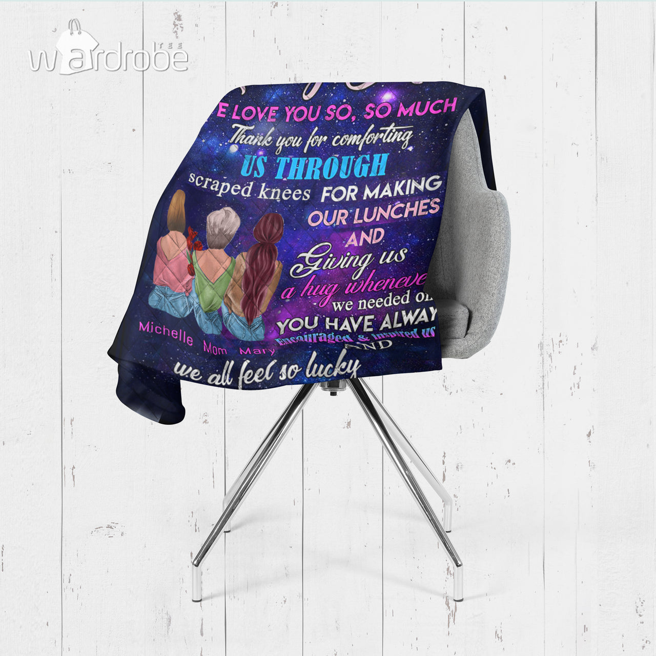 Personalized Mother's Day Gift Custom Blanket From Daughters To Our Loving Mom - Quilt Blanket