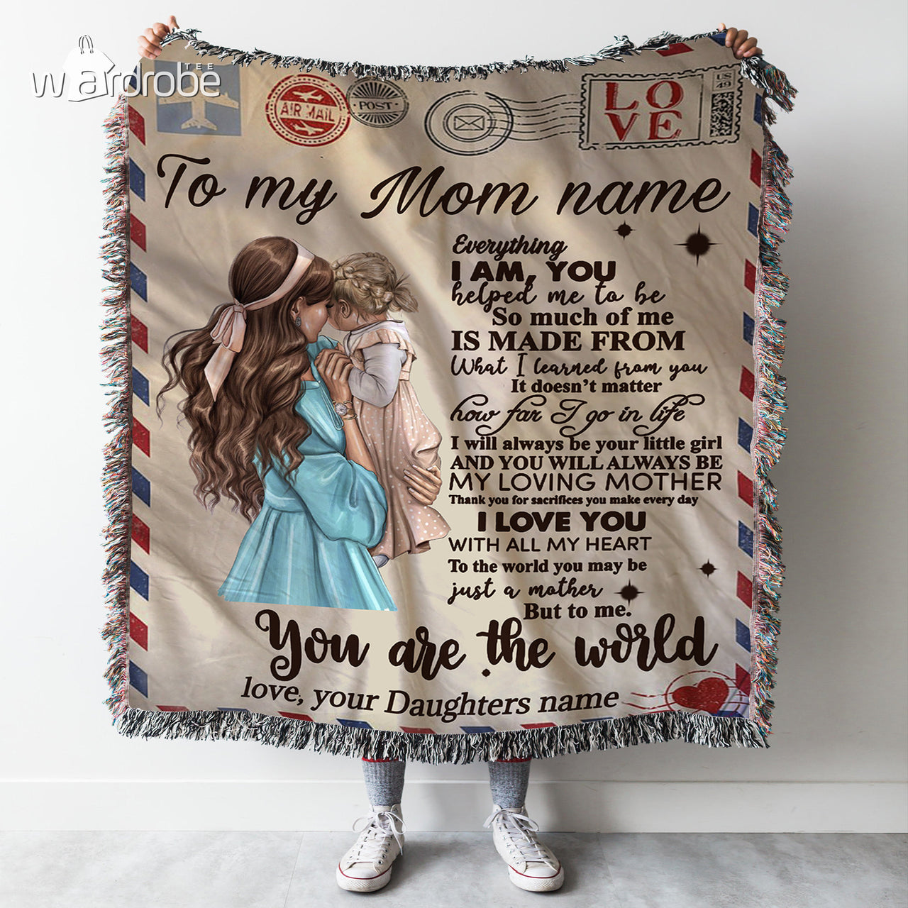 Personalized Mother's Day Gift Custom Blanket Letter From Daughter To My Mom